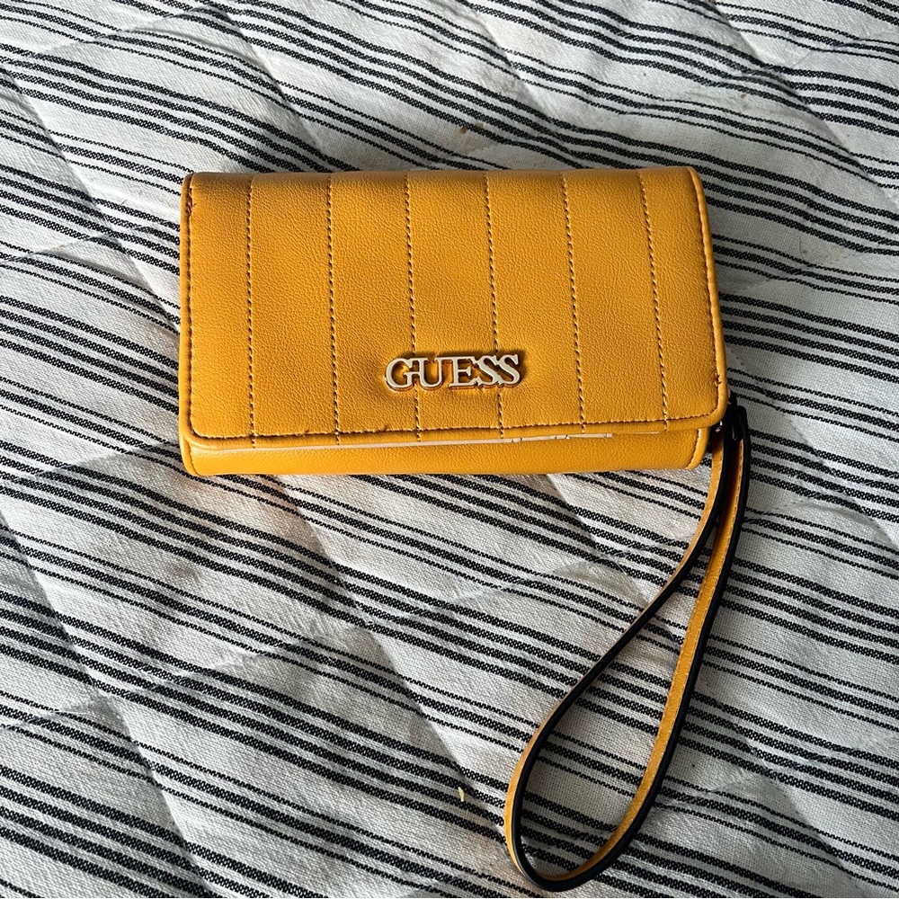 GUESS Mustard Yellow Wristlet